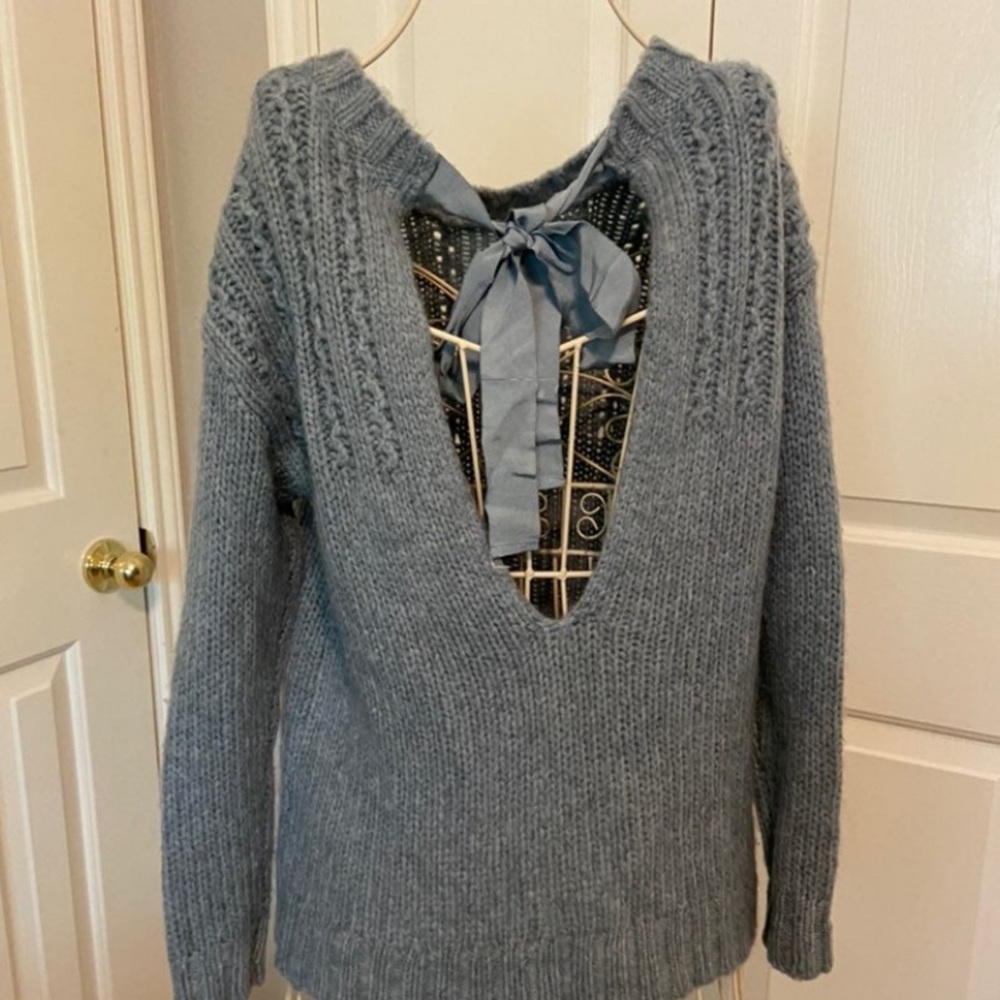 Aerie Blue Pullover Longsleeve Crew Neck Sweater